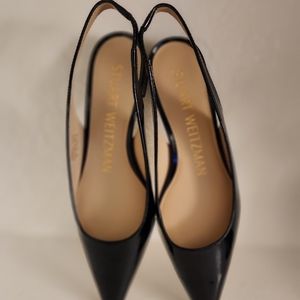 NWOB Stuart Weitzman slingback flats black Includes Dust Bag Size 5